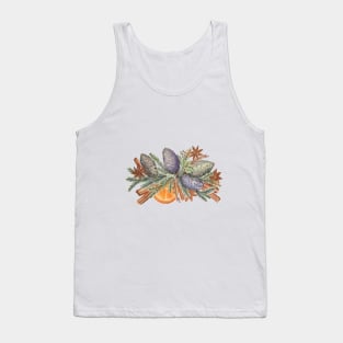 Christmas composition with pine cones and spices Tank Top